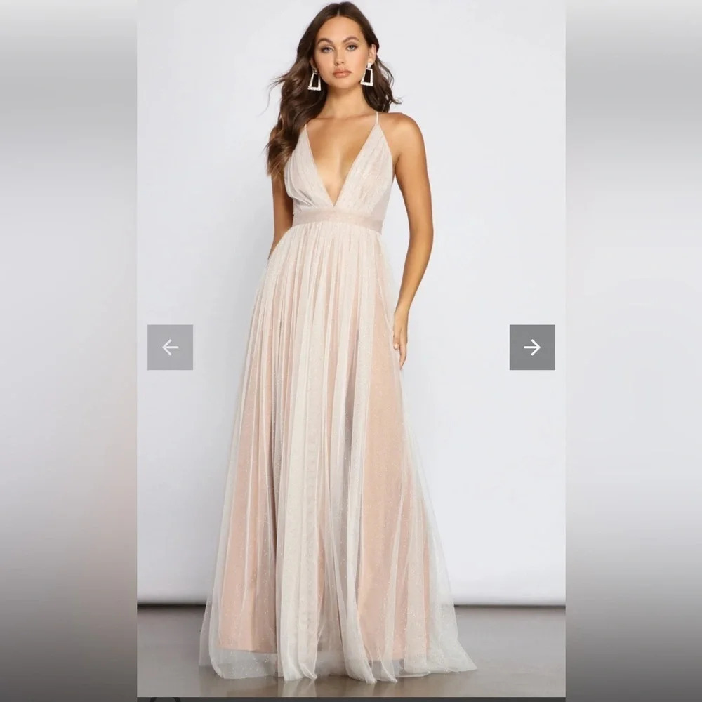 Fashion Nova Elegant Cream Gown